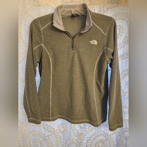 The North Face Womens Gray Fleece Pullover Quarter Zip Long Sleeve Size L